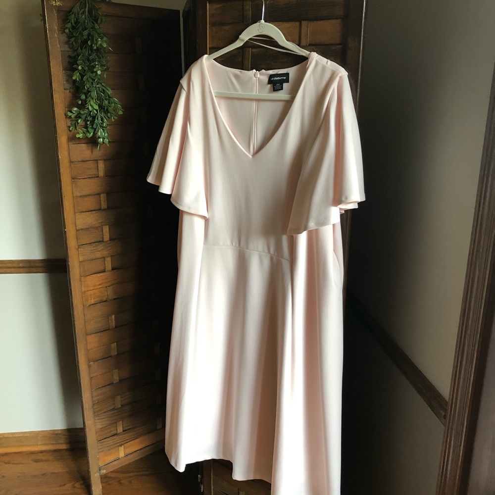 Peter pink flutter sleeve dress 20W